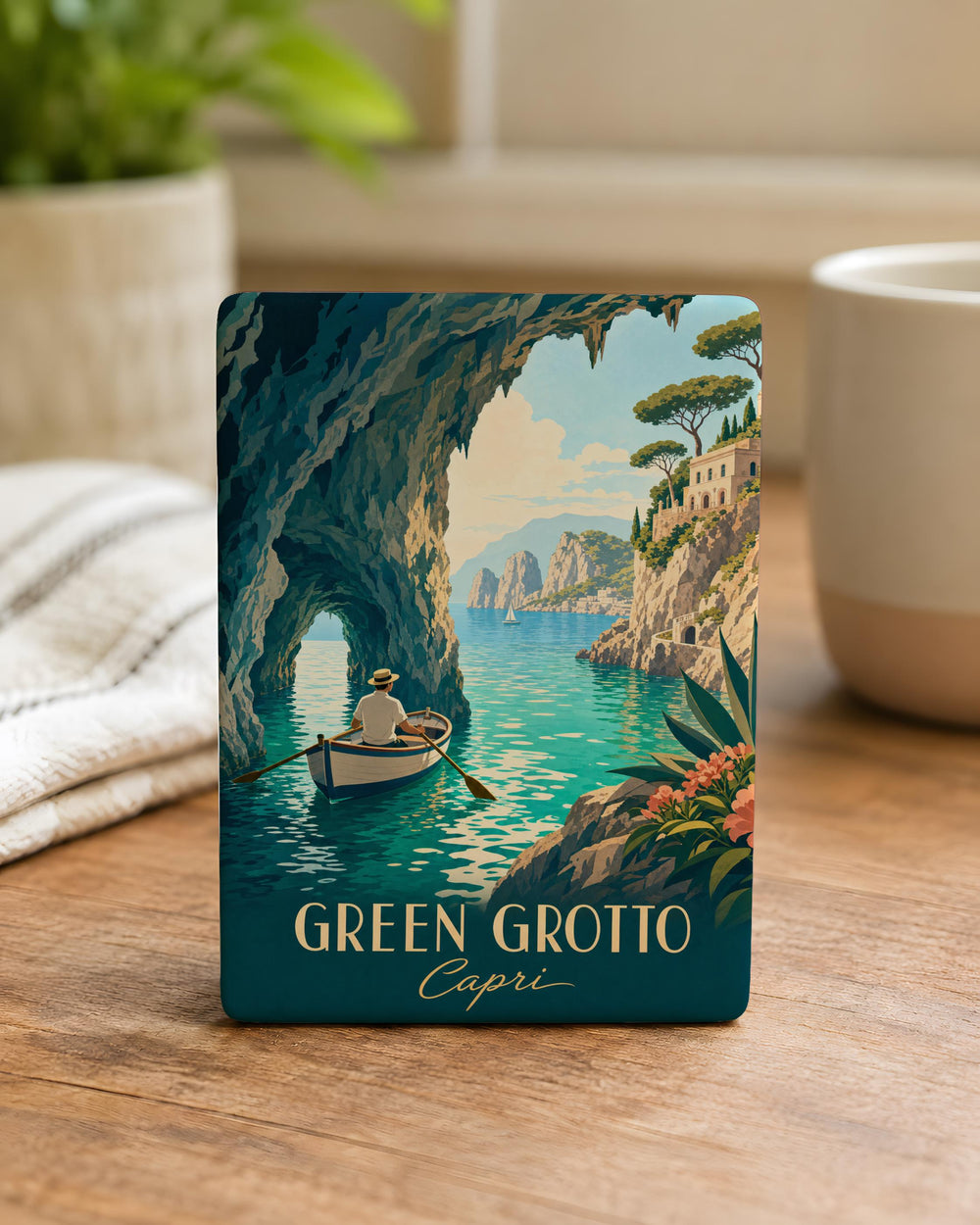 Green Grotto Capri Fridge Magnet, Capri Italy Sea Cave Souvenir Magnet, Blue Grotto Island Travel Keepsake Magnet