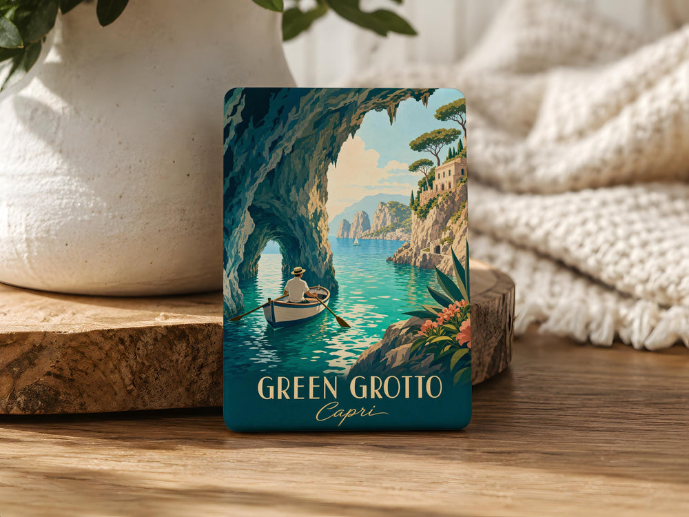 Green Grotto Capri Fridge Magnet, Capri Italy Sea Cave Souvenir Magnet, Blue Grotto Island Travel Keepsake Magnet