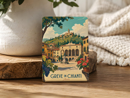 Greve in Chianti Italy Fridge Magnet, Tuscan Town Souvenir Magnet, Chianti Region Travel Keepsake Magnet