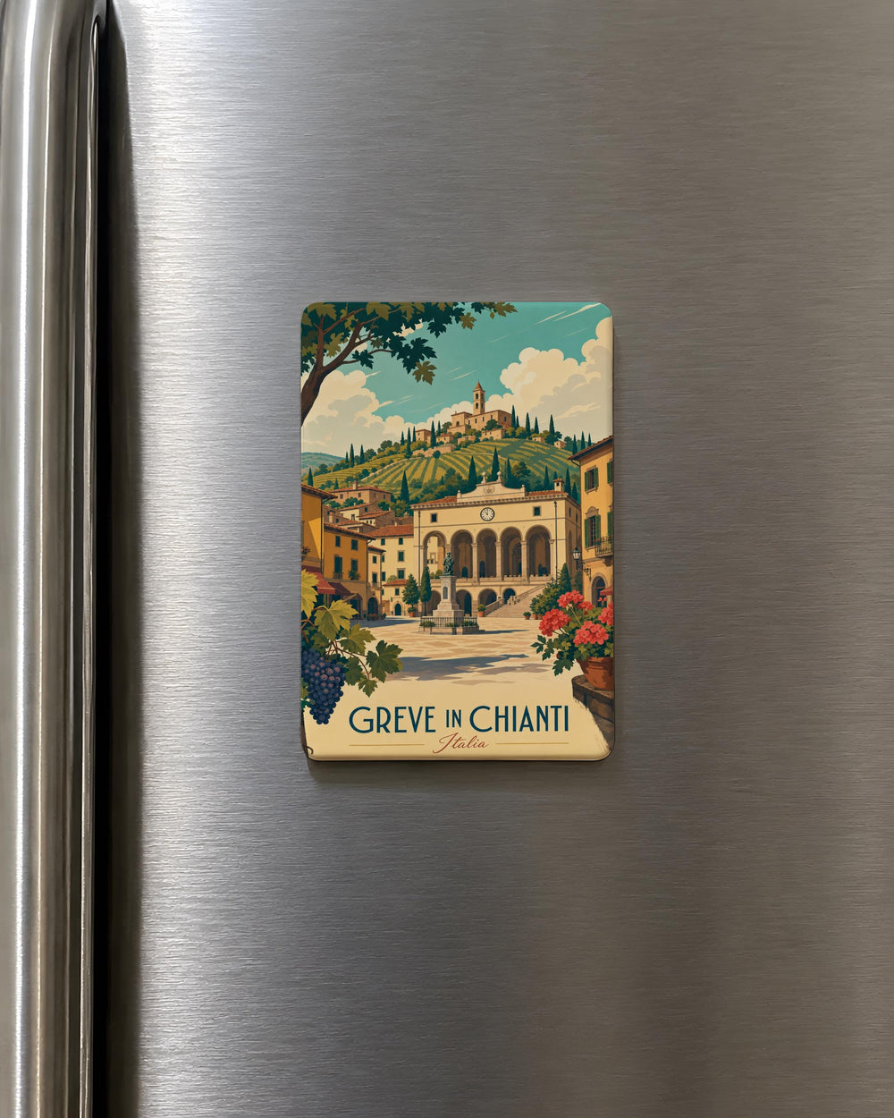 Greve in Chianti Italy Fridge Magnet, Tuscan Town Souvenir Magnet, Chianti Region Travel Keepsake Magnet