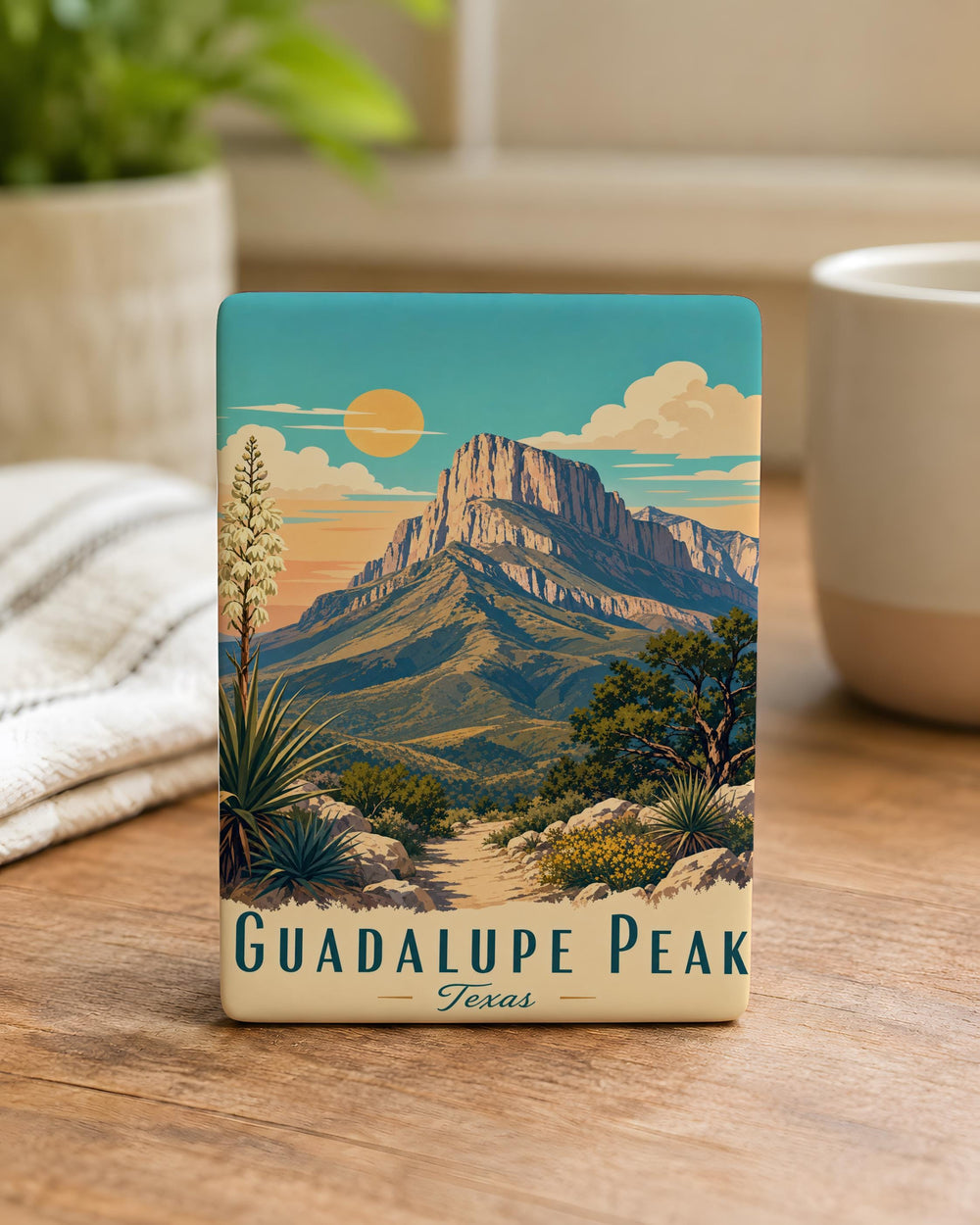 Guadalupe Peak Fridge Magnet, Guadalupe Mountains National Park Souvenir, Texas Mountain Landmark Magnet, Hiking Gift