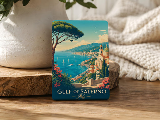 Gulf of Salerno Fridge Magnet, Italy Coastline Souvenir Magnet, Amalfi Coast Travel Keepsake, Campania Italy Gift