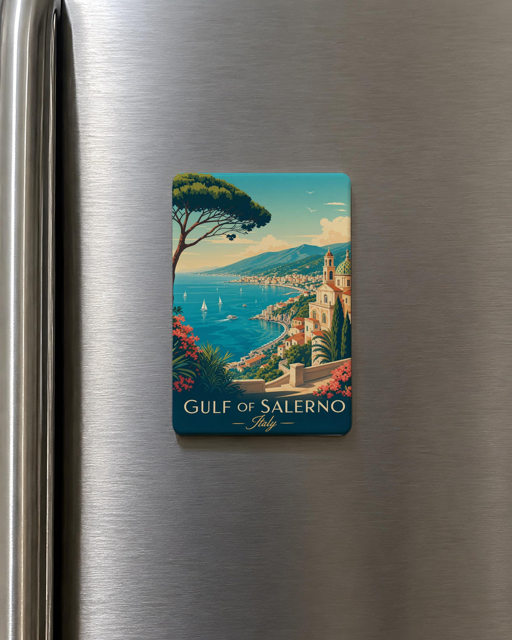 Gulf of Salerno Fridge Magnet, Italy Coastline Souvenir Magnet, Amalfi Coast Travel Keepsake, Campania Italy Gift