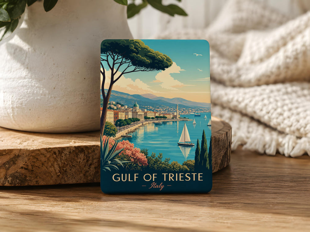 Gulf of Trieste Fridge Magnet, Trieste Italy Souvenir Magnet, Adriatic Sea Coastal Landmark Travel Gift