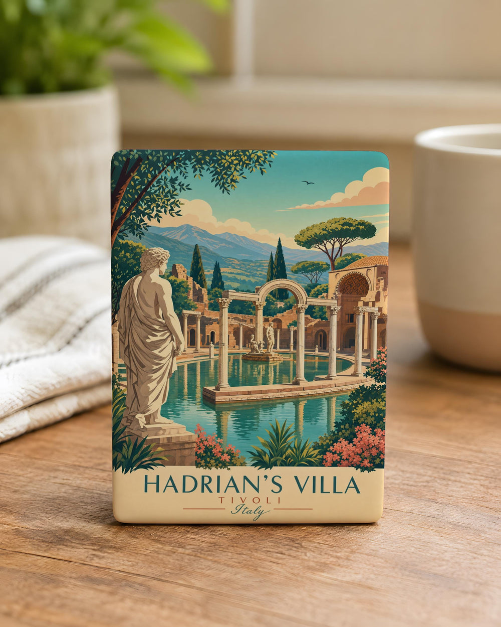 Hadrian's Villa Fridge Magnet, Tivoli Italy Ancient Roman Villa Souvenir, Historic Ruins Travel Keepsake Magnet