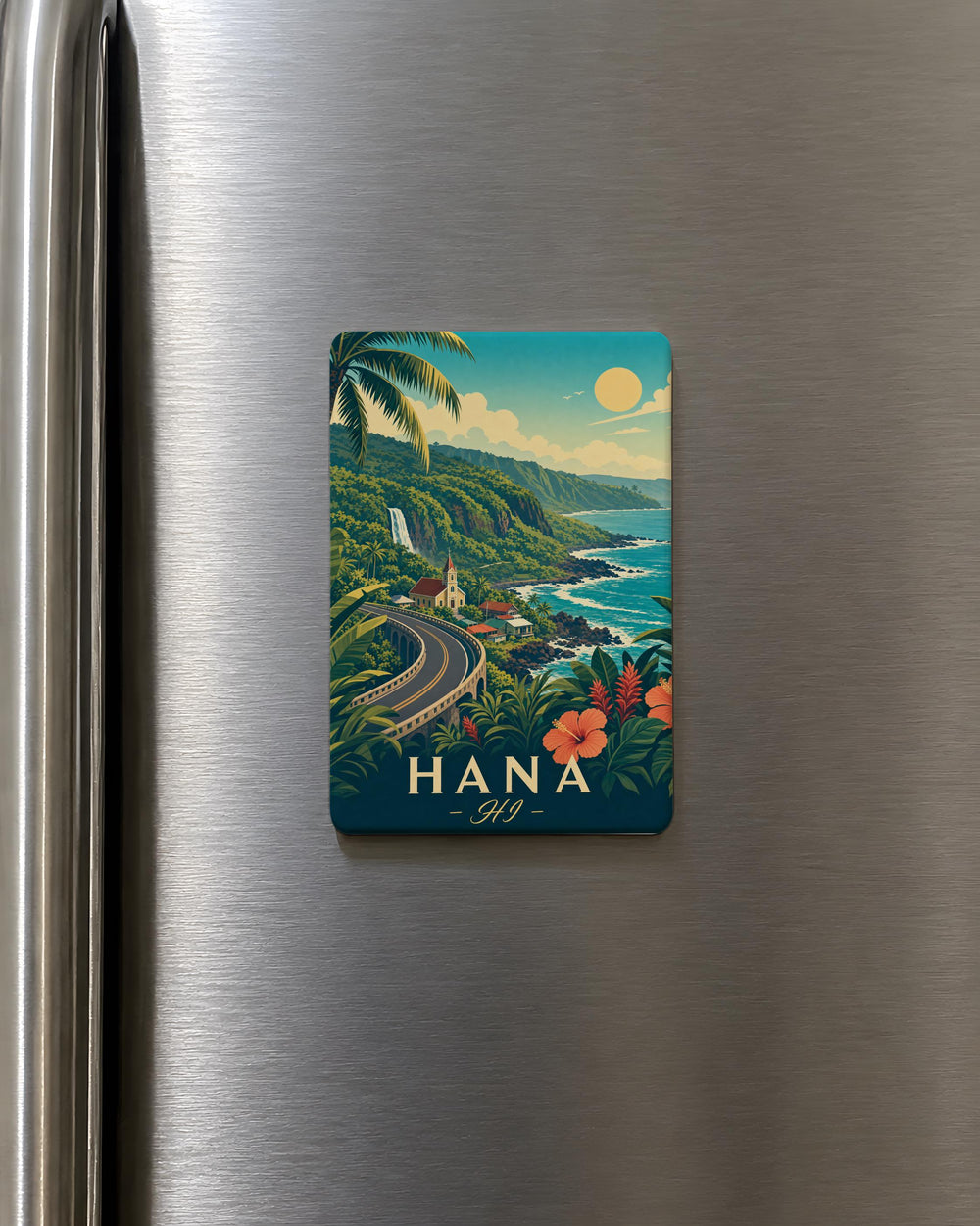 Hana Fridge Magnet, Japanese Flower Blossom Magnet, Floral Kitchen Decor, Cute Botanical Refrigerator Magnet, Gift for Plant Lovers