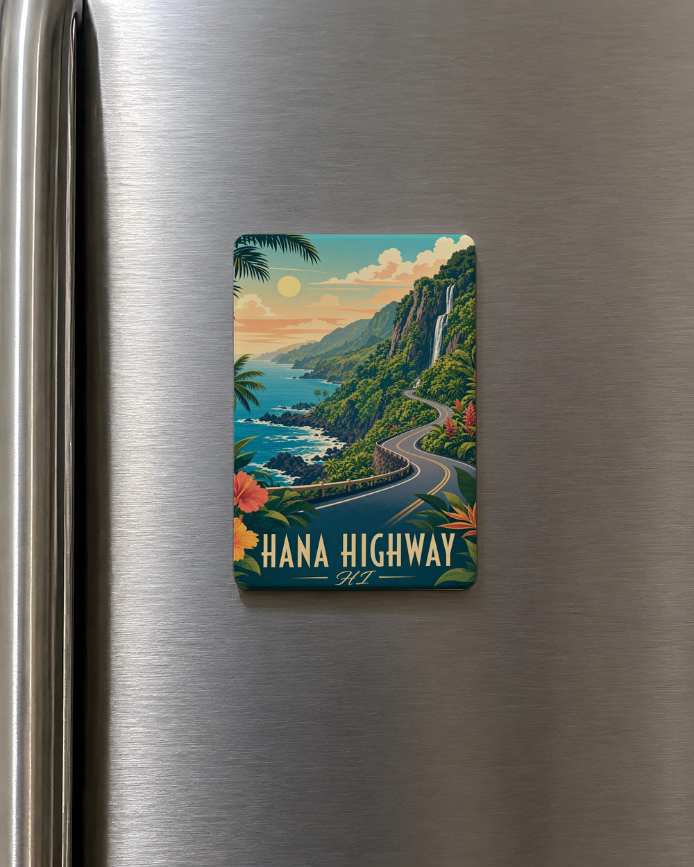 Hana Highway Maui Hawaii Fridge Magnet, Scenic Road to Hana Souvenir Magnet, Tropical Island Travel Keepsake