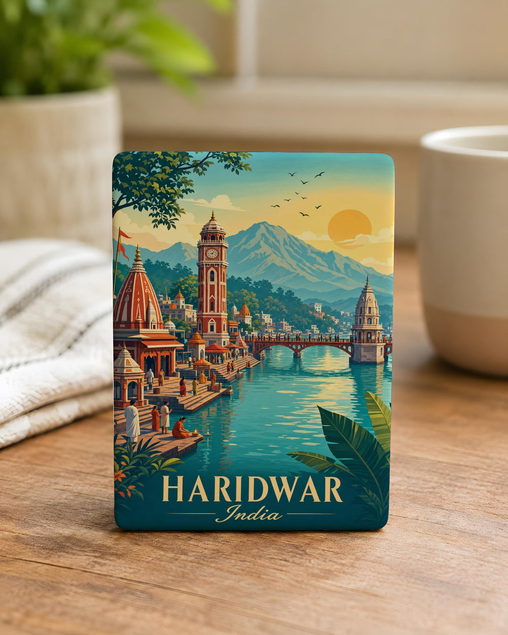 Haridwar India Fridge Magnet, Holy Ganges River Pilgrimage Souvenir, Har Ki Pauri Landmark Travel Keepsake