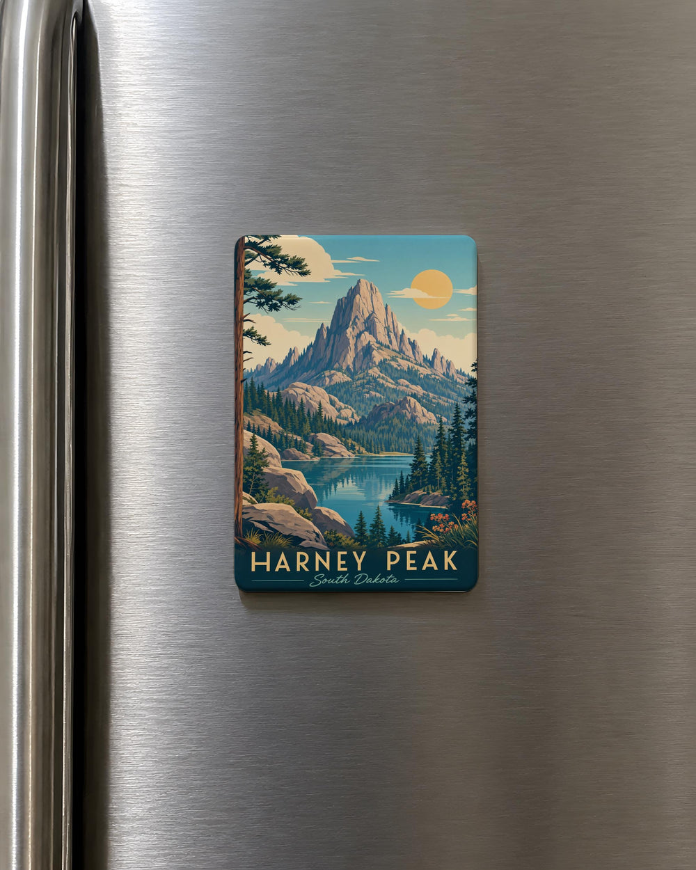 Harney Peak Fridge Magnet, South Dakota Black Hills Landmark Souvenir Magnet, Hiking Mountain Summit Keepsake Gift