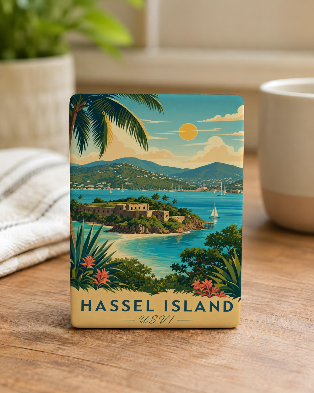 Hassel Island USVI Fridge Magnet, St Thomas Virgin Islands Souvenir, Caribbean Island Travel Keepsake Magnet