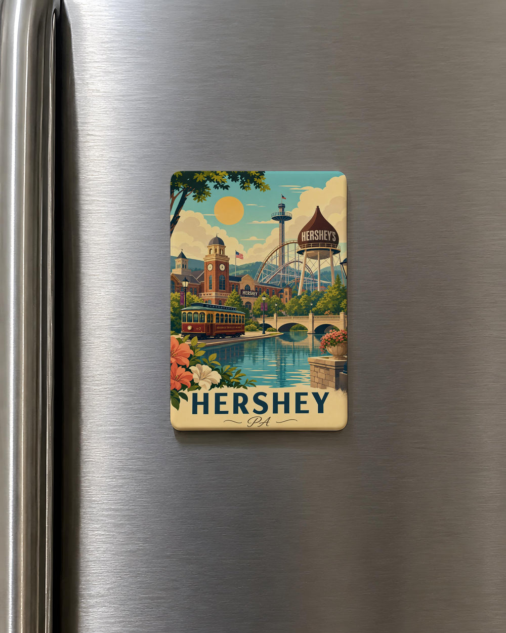 Hershey PA Fridge Magnet, Hershey Pennsylvania Souvenir Magnet, Hershey Travel Gift, Pennsylvania Keepsake Magnet