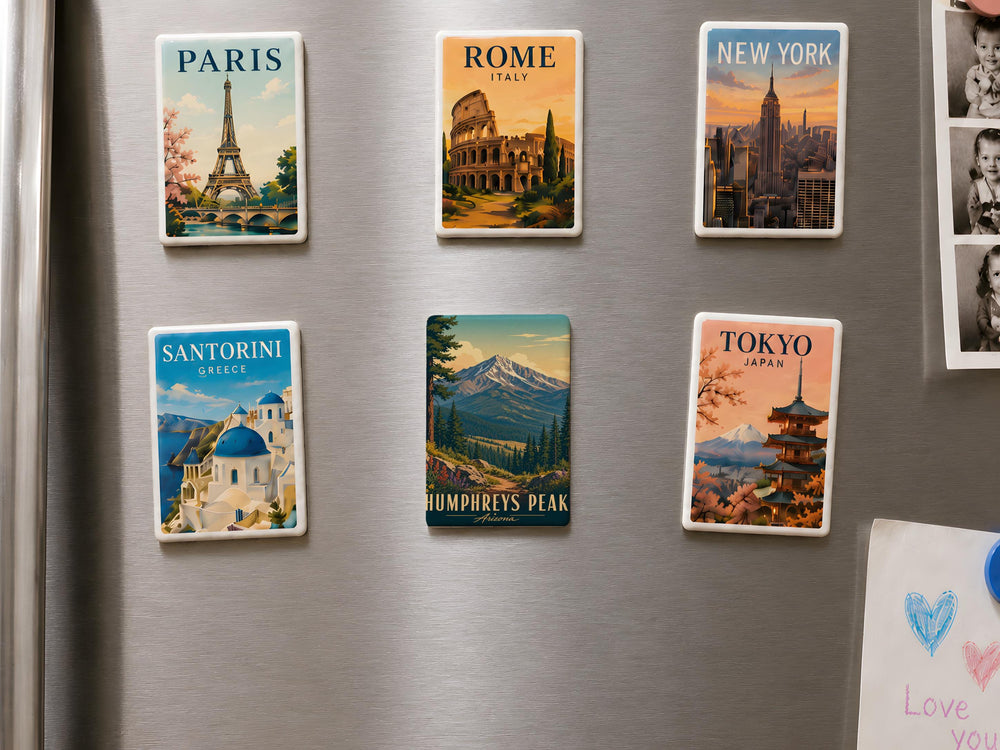 Humphreys Peak Arizona Fridge Magnet, Flagstaff Mountain Souvenir Magnet, Arizona Landmark Refrigerator Magnet