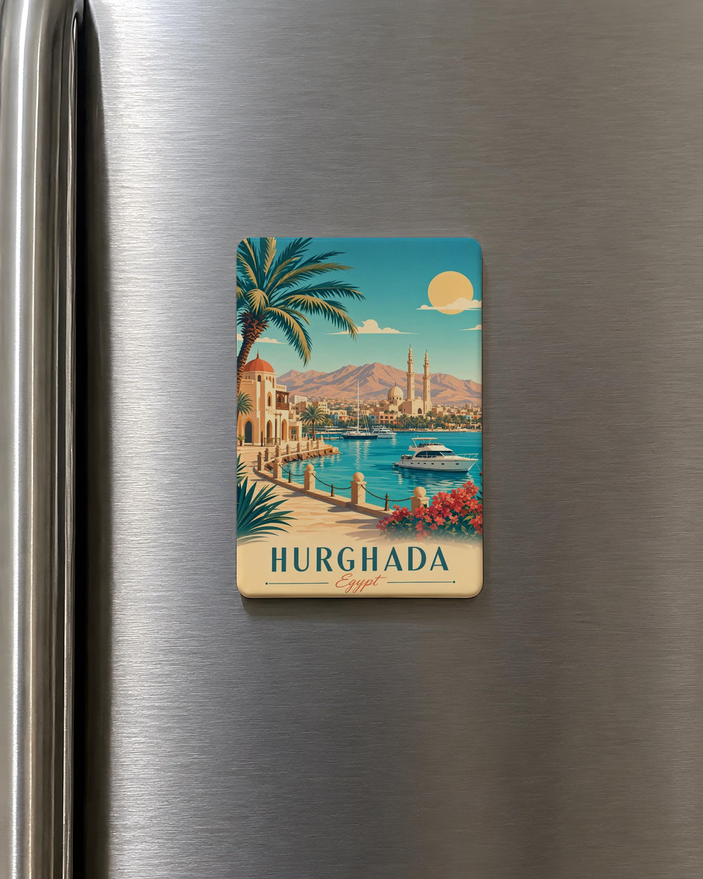 Hurghada Egypt Fridge Magnet, Red Sea Resort Souvenir, Egyptian Travel Keepsake, Hurghada City Landmark Magnet