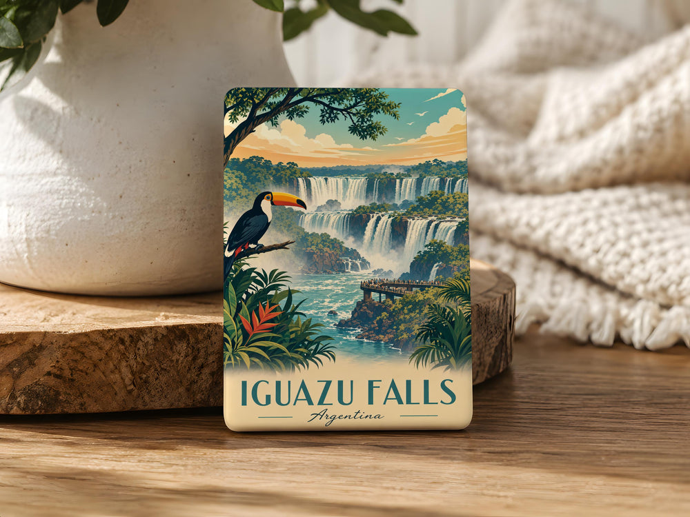 Iguazu Falls Fridge Magnet, Iguazu Waterfalls Souvenir, Argentina Brazil Travel Gift, Nature Landmark Magnet