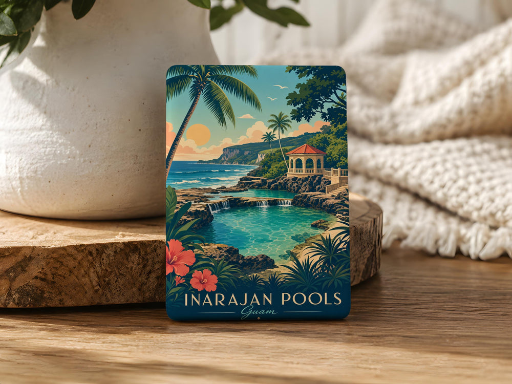Inarajan Pools Guam Fridge Magnet, Inarajan Natural Pools Souvenir Magnet, Guam Travel Keepsake Magnet, Island Landmark Magnet