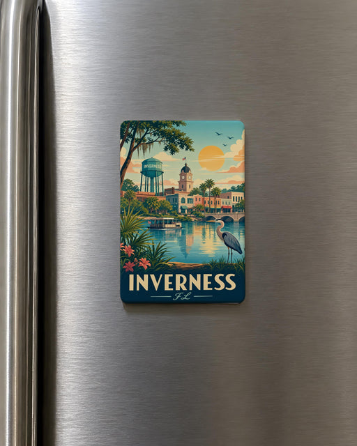 Inverness Florida Fridge Magnet, Inverness FL Souvenir Magnet, Citrus County Travel Gift, Florida Vacation Keepsake Magnet