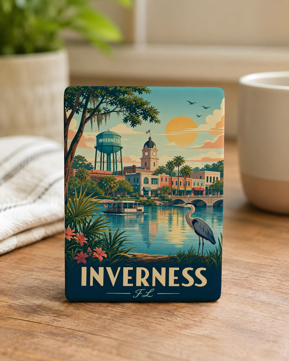Inverness Florida Fridge Magnet, Inverness FL Souvenir Magnet, Citrus County Travel Gift, Florida Vacation Keepsake Magnet