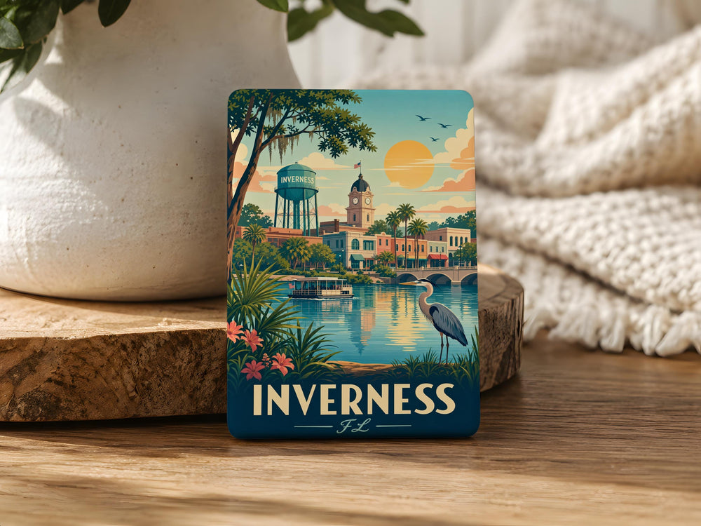 Inverness Florida Fridge Magnet, Inverness FL Souvenir Magnet, Citrus County Travel Gift, Florida Vacation Keepsake Magnet