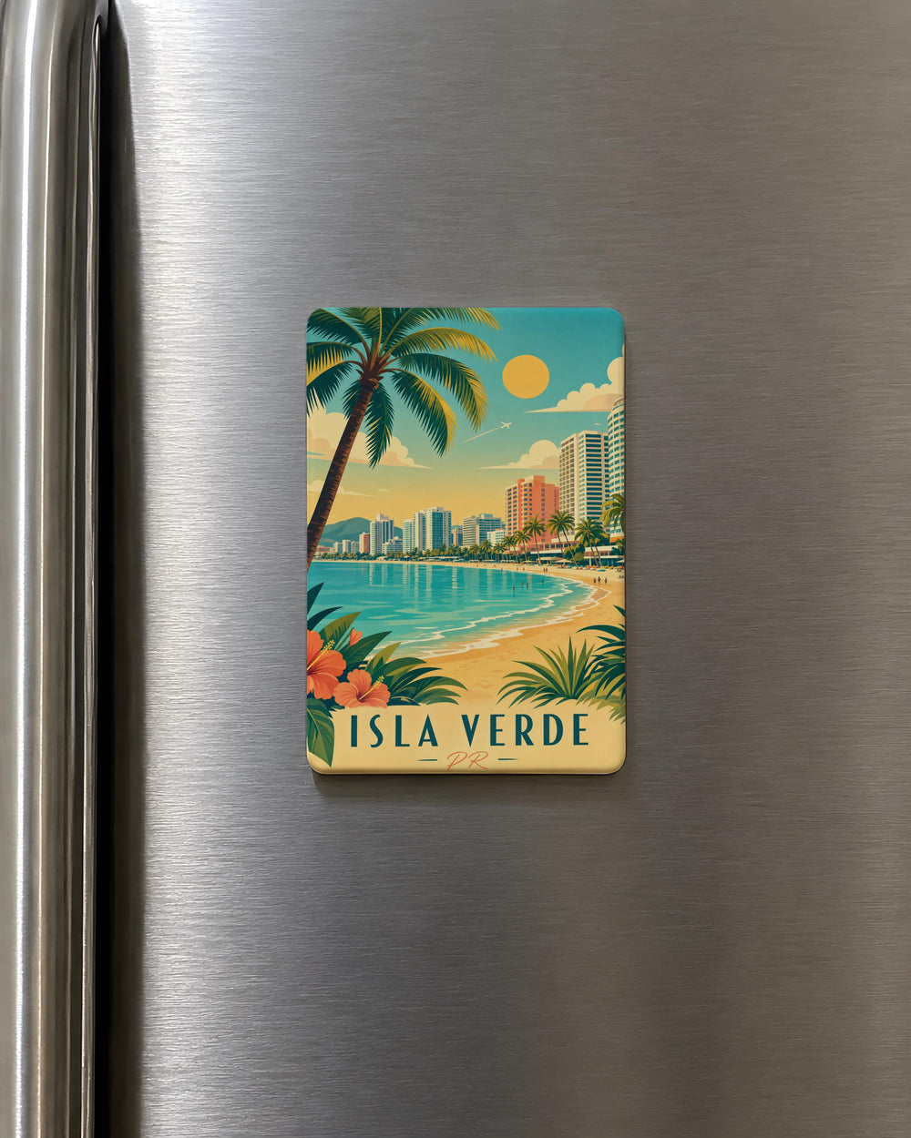 Isla Verde Puerto Rico Fridge Magnet, Isla Verde PR Souvenir Magnet, Puerto Rico Travel Gift, Beach Vacation Keepsake