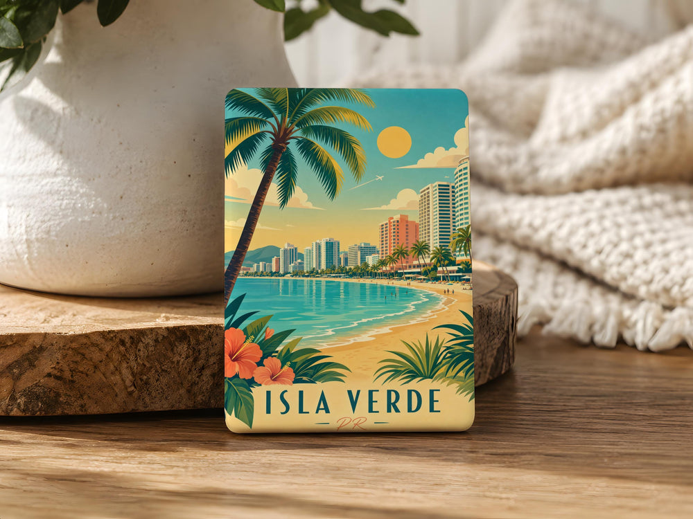 Isla Verde Puerto Rico Fridge Magnet, Isla Verde PR Souvenir Magnet, Puerto Rico Travel Gift, Beach Vacation Keepsake