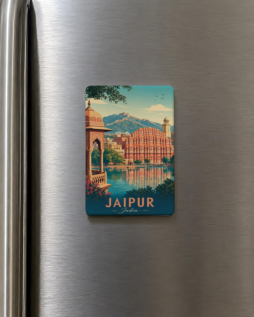 Jaipur India Fridge Magnet, Jaipur Souvenir Magnet, Rajasthan Travel Gift, Jaipur City Landmark Keepsake Magnet