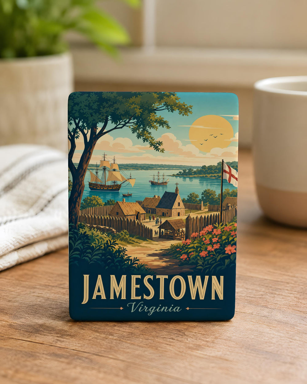 Jamestown VA Fridge Magnet, Jamestown Virginia Souvenir Magnet, Historic Jamestown Landmark Travel Gift, Colonial America Keepsake Magnet