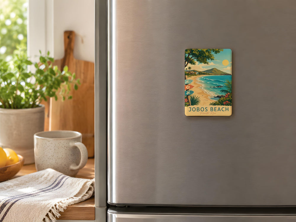 Jobos Beach Puerto Rico Fridge Magnet, PR Coastal Beach Souvenir Magnet, Jobos Beach Travel Keepsake Gift