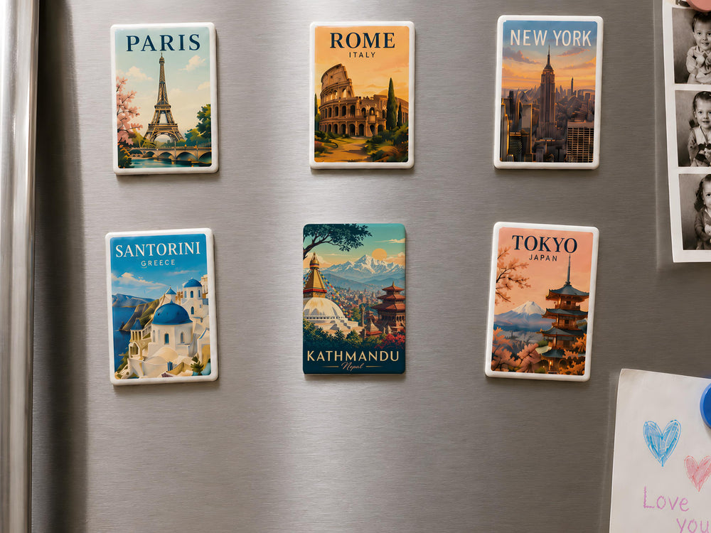 Kathmandu Nepal Fridge Magnet, Kathmandu Souvenir Magnet, Nepal Travel Gift, Kathmandu City Landmark Magnet