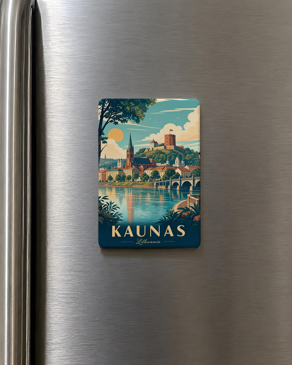 Kaunas Lithuania Fridge Magnet, Kaunas City Souvenir Magnet, Lithuania Travel Gift, Kaunas Landmark Magnet, Baltic Keepsake