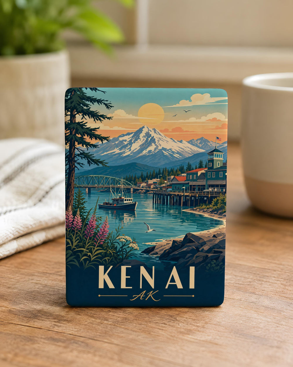 Kenai Alaska Fridge Magnet, Kenai AK Souvenir Magnet, Kenai Peninsula Travel Keepsake, Alaska Vacation Gift Magnet