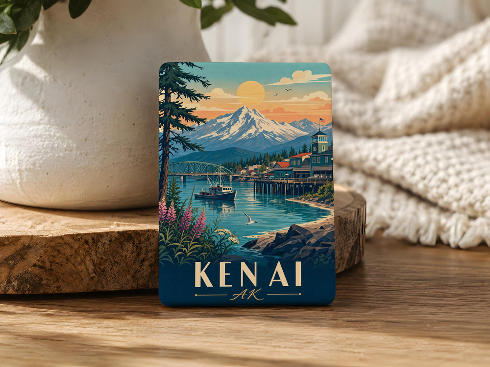 Kenai Alaska Fridge Magnet, Kenai AK Souvenir Magnet, Kenai Peninsula Travel Keepsake, Alaska Vacation Gift Magnet