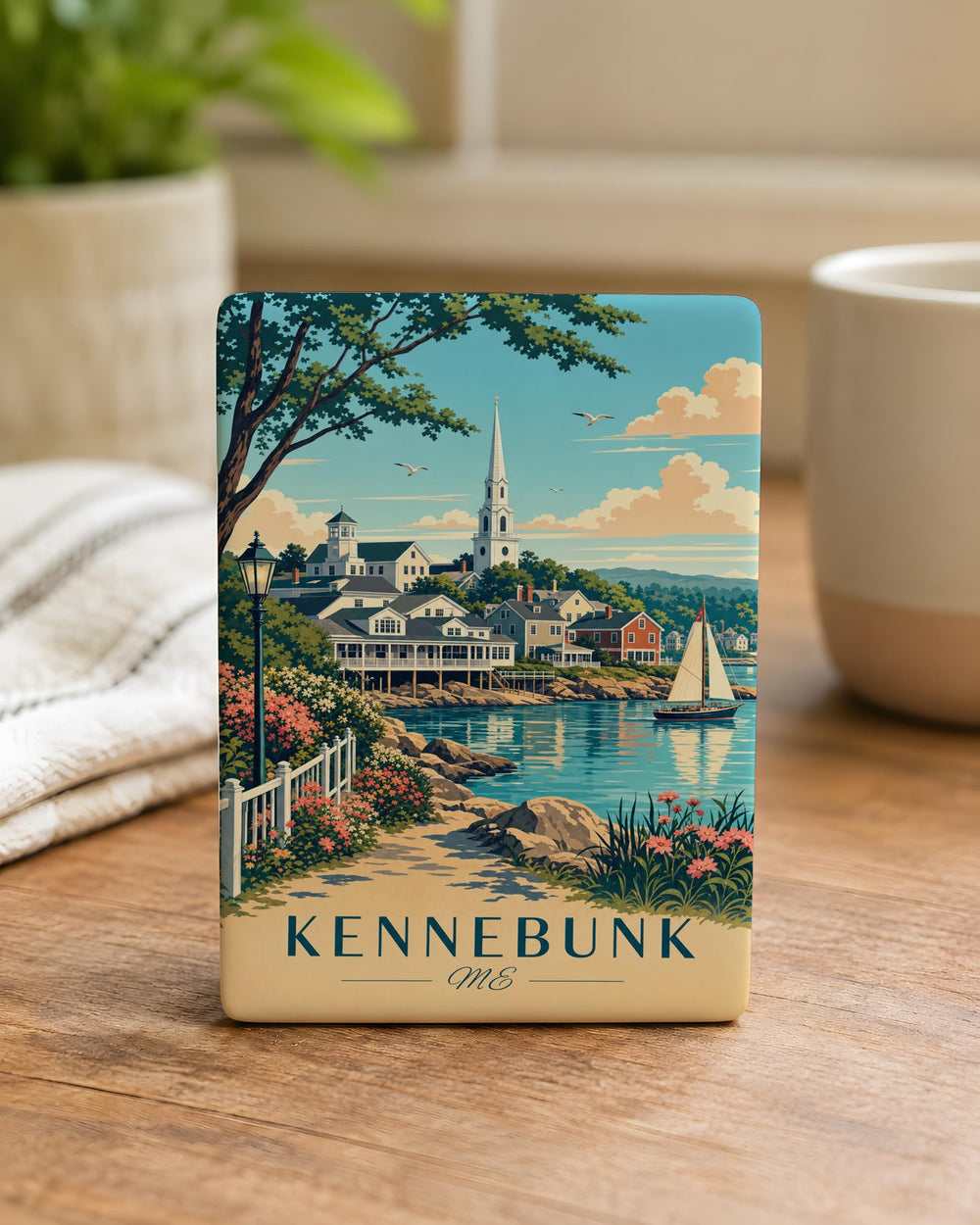 Kennebunk Maine Fridge Magnet, Kennebunk ME Souvenir Magnet, Coastal Town Travel Keepsake, Maine Vacation Gift