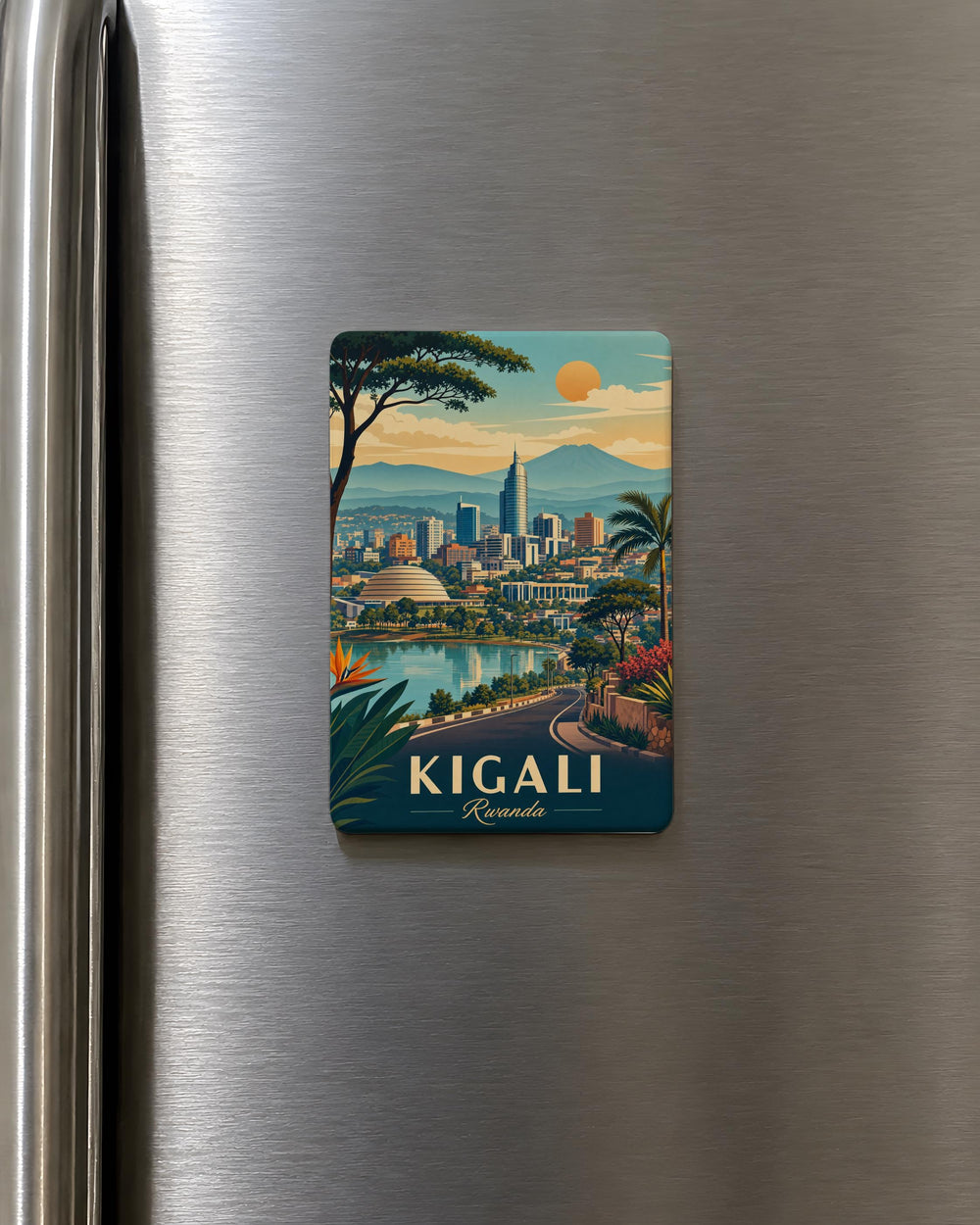 Kigali Rwanda Fridge Magnet, Kigali City Souvenir Magnet, Rwanda Travel Gift, African Capital Keepsake Magnet