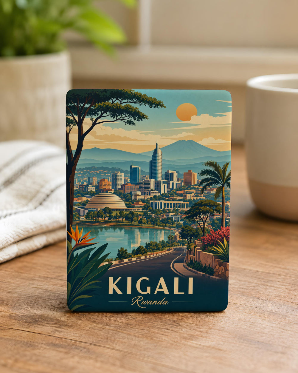 Kigali Rwanda Fridge Magnet, Kigali City Souvenir Magnet, Rwanda Travel Gift, African Capital Keepsake Magnet