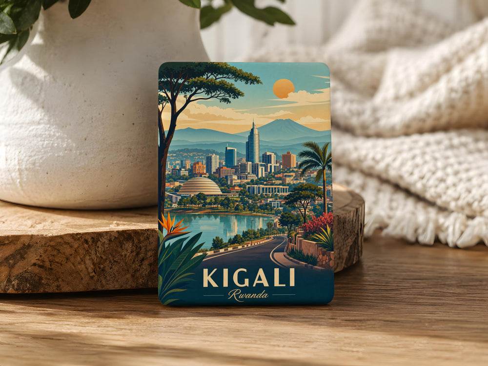 Kigali Rwanda Fridge Magnet, Kigali City Souvenir Magnet, Rwanda Travel Gift, African Capital Keepsake Magnet