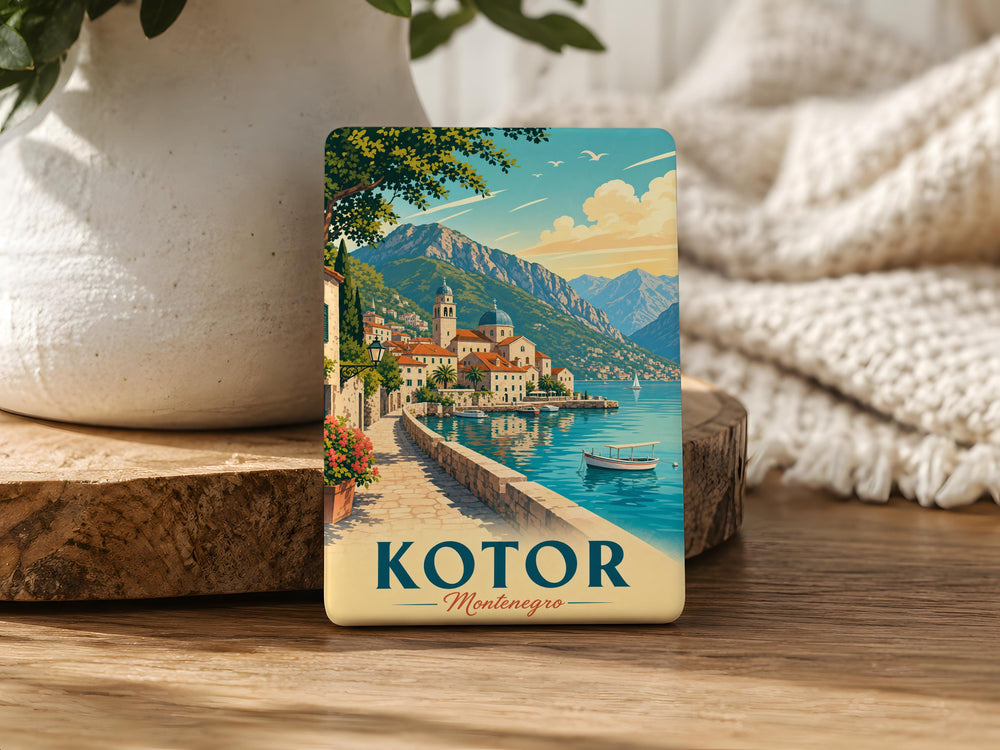 Kotor Montenegro Fridge Magnet, Kotor Bay Souvenir, Old Town Kotor Travel Gift, Montenegro Vacation Keepsake Magnet