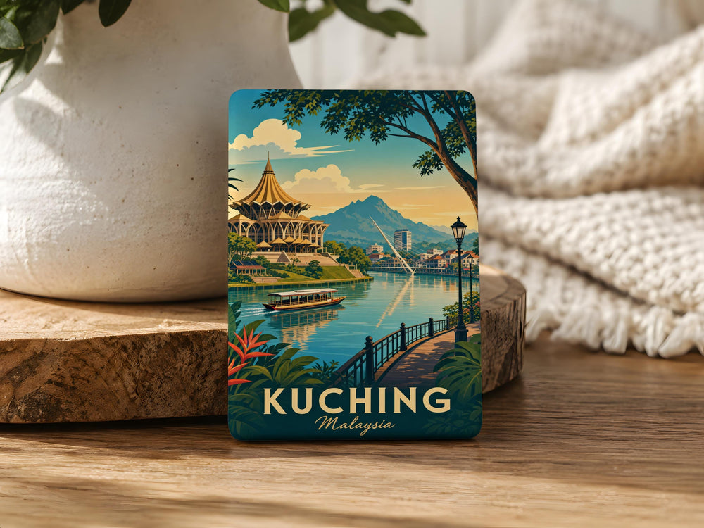 Kuching Malaysia Fridge Magnet, Sarawak Travel Souvenir, Borneo Landmark Keepsake, Kuching City Gift, Malaysia Vacation Memento