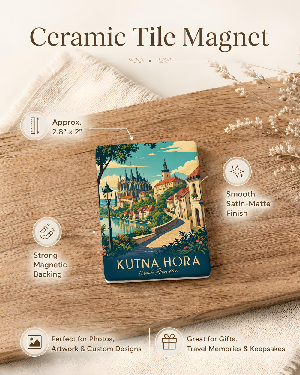Kutna Hora Czech Republic Fridge Magnet, Kutna Hora Souvenir Magnet, Czech Travel Gift, Czech Republic Keepsake Magnet