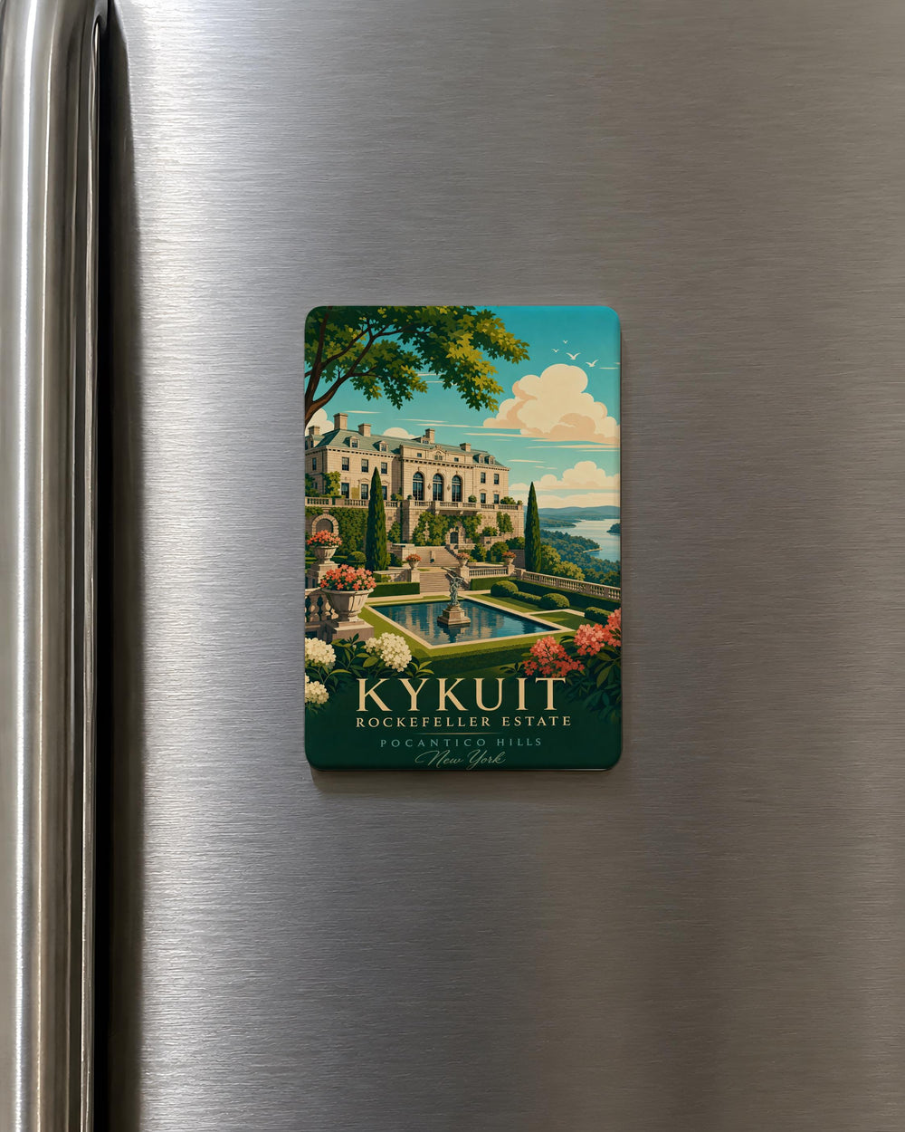 Kykuit Rockefeller Estate Fridge Magnet, Hudson Valley Historic Mansion and Gardens Souvenir Magnet, New York Landmark Magnet