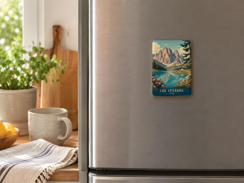 Lake Antermoia Fridge Magnet, Dolomites Mountain Lake Souvenir Magnet, Italy Alpine Travel Gift, Nature Landscape Magnet