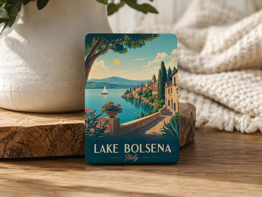 Lake Bolsena Italy Fridge Magnet, Scenic Lake View Souvenir Magnet, Travel Gift, Italian Lake Landmark Keepsake