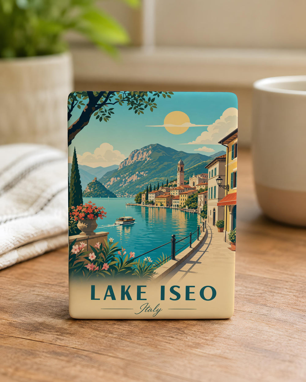 Lake Iseo Italy Fridge Magnet, Italian Lake Travel Souvenir, Lombardy Italy Destination Keepsake Magnet