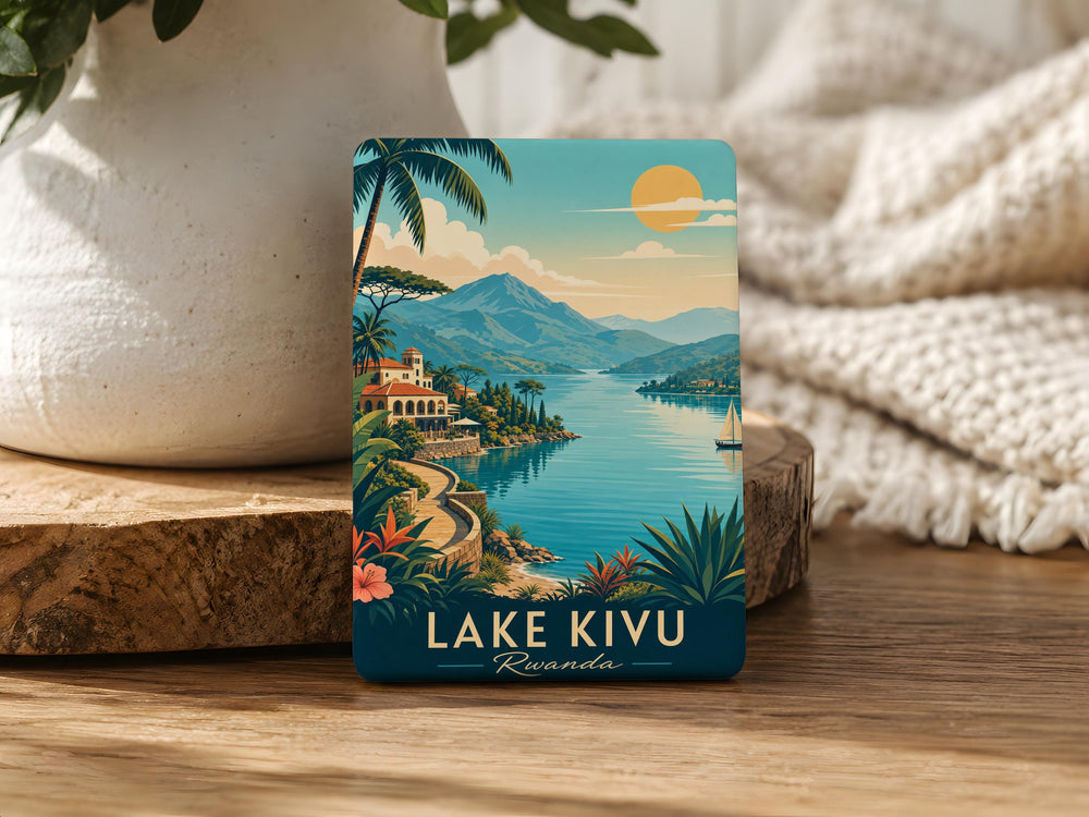 Lake Kivu Rwanda Fridge Magnet, Lake Kivu Souvenir Magnet, Rwanda Travel Gift, African Great Lakes Keepsake Magnet