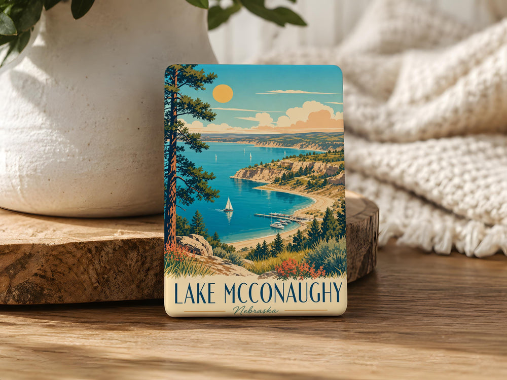 Lake McConaughy Fridge Magnet, Nebraska Lake Souvenir Magnet, Lake House Decor, Travel Gift, Vacation Keepsake Magnet