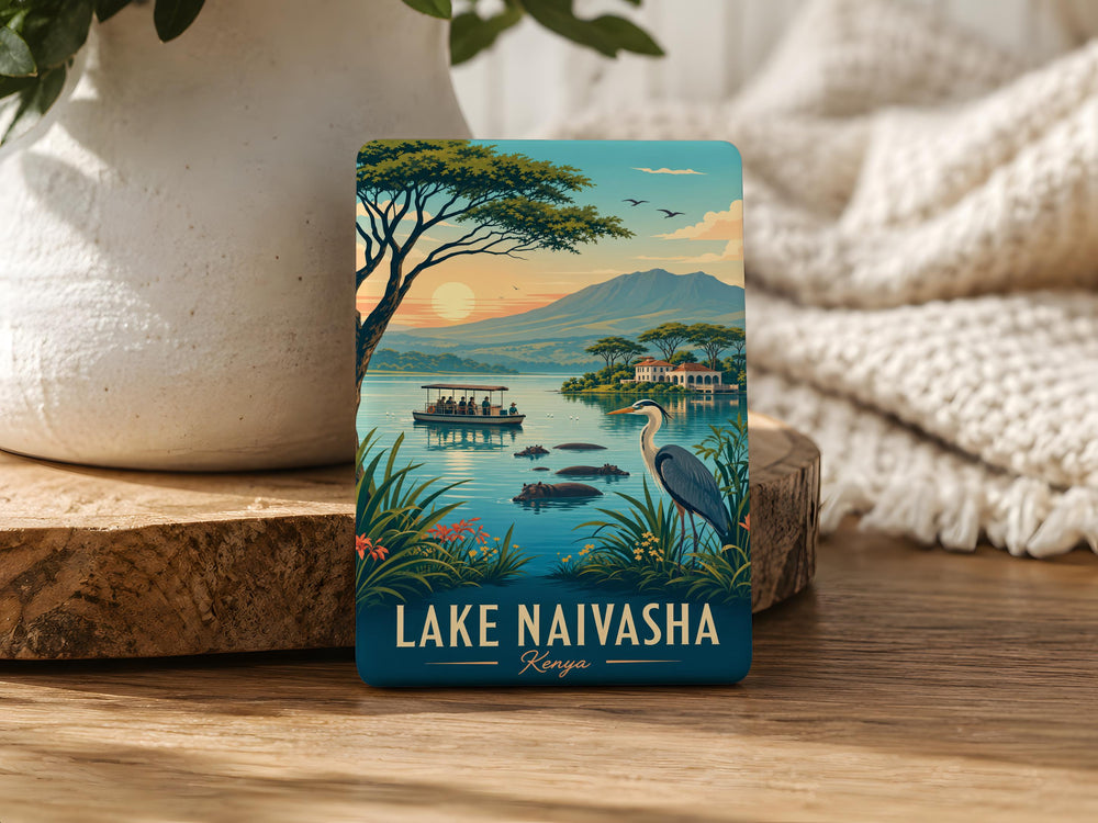 Lake Naivasha Fridge Magnet, Kenya Lake Souvenir Magnet, African Travel Keepsake, Naivasha Landmark Gift