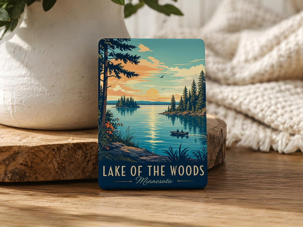 Lake of the Woods Minnesota Fridge Magnet, Lake of the Woods MN Souvenir Magnet, Minnesota Lake Travel Gift, Cabin Decor Magnet
