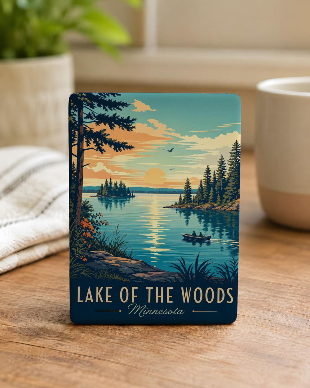 Lake of the Woods Minnesota Fridge Magnet, Lake of the Woods MN Souvenir Magnet, Minnesota Lake Travel Gift, Cabin Decor Magnet