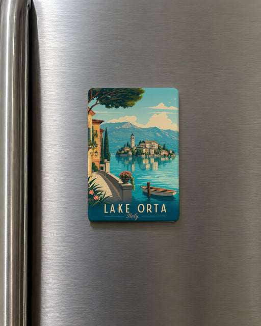 Lake Orta Italy Fridge Magnet, Italian Lake Travel Souvenir, Orta San Giulio Landmark Keepsake Magnet