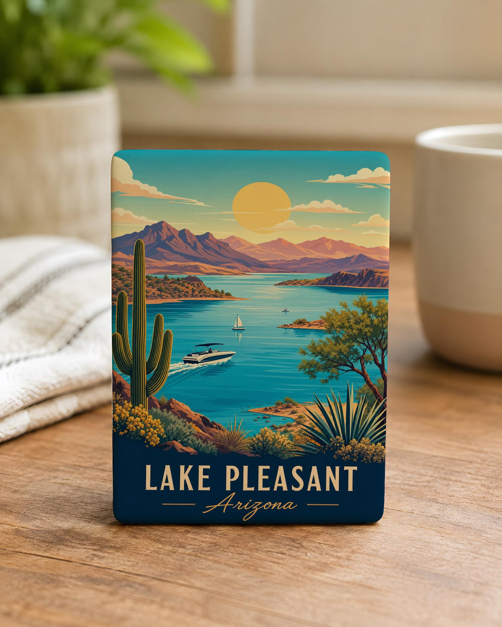 Lake Pleasant Arizona Fridge Magnet, Lake Pleasant Reservoir Souvenir Magnet, Arizona Lake Travel Keepsake Magnet