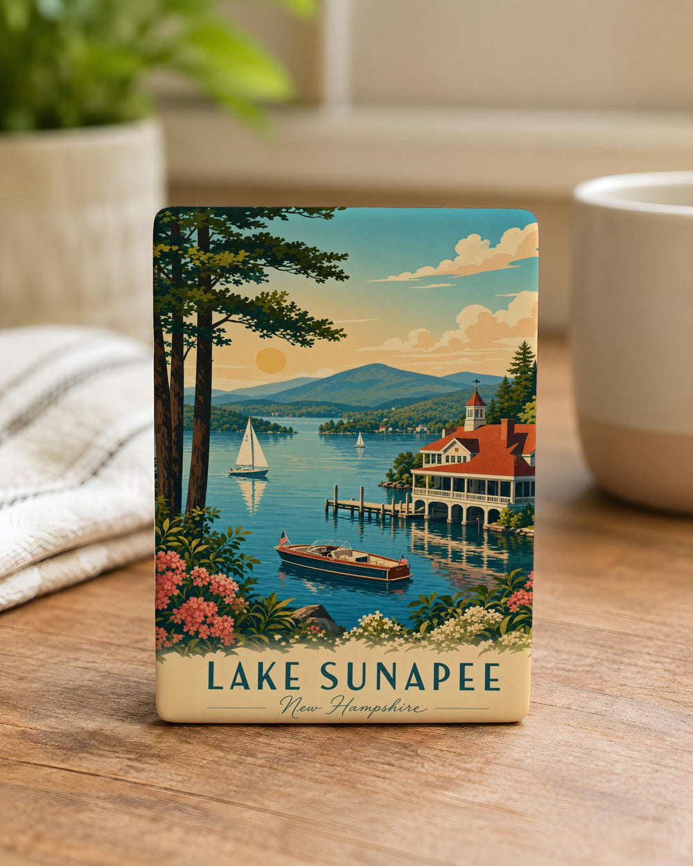 Lake Sunapee Fridge Magnet, New Hampshire Lake Souvenir Magnet, Lake Sunapee Travel Keepsake, Waterfront Gift